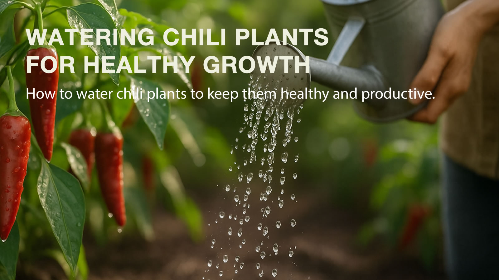 Watering chilli plants evenly for steady growth