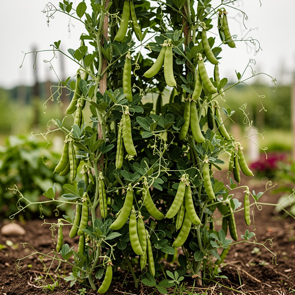Alderman Pea Seeds growing on plant
