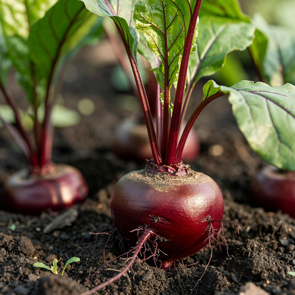 Boltardy Beetroot Seeds growing on plant