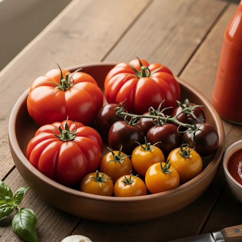 Sauce Makers Tomato Seeds Multi-Pack growing on plant